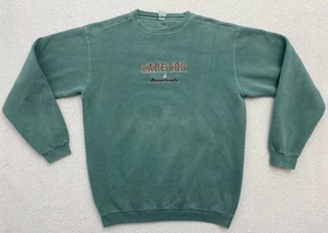 vintage cape cod sweatshirt Embroidered Green Mens Medium  Crewneck 2 - Picture 1 of 5