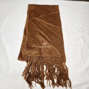 Alpaca Camargo Scarf Camel Brown Alpaca Wool Blend With Fringe Peru 9" X 73" - Picture 1 of 7