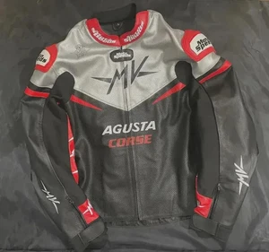 MV Agusta Racing Motorbike Leather Jacket New MV Agusta Motorcycle Biker Jacket - Picture 1 of 5