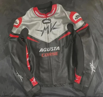MV Agusta Racing Motorbike Leather Jacket New MV Agusta Motorcycle Biker Jacket - Image 1 of 4