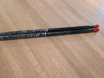 HARMONIX ROCK BAND DRUM STICKS BLACK/WHITE RARE 2009 - Image 1 of 4