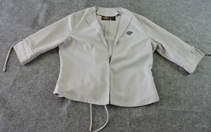 Y2K Harley Davidson Womens Medium Short Polyester Suede Like Finish Vest - Picture 1 of 16