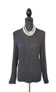 Jones New York Jacket Sz S Black Insulated Active Wear Mixed Media Panel Coat XS - Picture 1 of 11