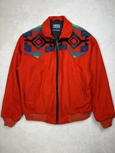 Vintage Pendleton High Grade Western Red Wool Jacket Native SW Aztec Navajo - Picture 1 of 12