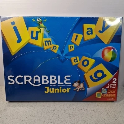 Scrabble Junior Kids Crossword Game with 2-Games-in-1, 2-Sided Game Board  - Image 1 of 4