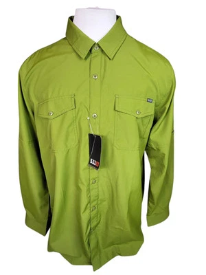 5.11 Tactical Marksman #72521 Army Green Button Front L/S Shirt - XL NEW NWT - Image 1 of 4
