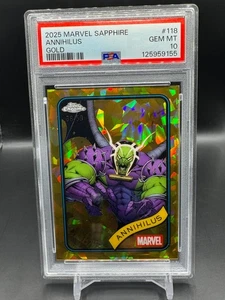 2025 Topps Chrome Marvel Sapphire ANNIHILUS GOLD 38/50 #118 PSA 10 POP 1! - Picture 1 of 2