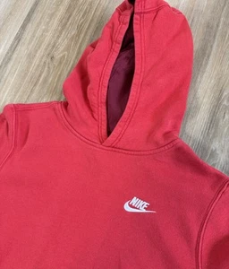 Nike Youth Pullover Hoodie Hooded Sweatshirt Red Swoosh Logo Casual XL - Picture 1 of 4