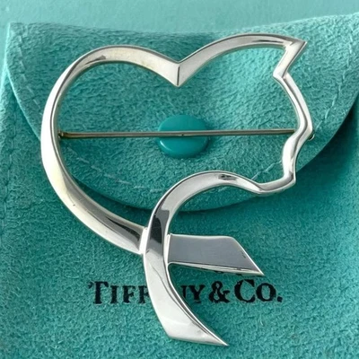 Broche Tiffany & Co. gato Paloma Picasso prata esterlina 925 excelente - Imagem 1 de 4