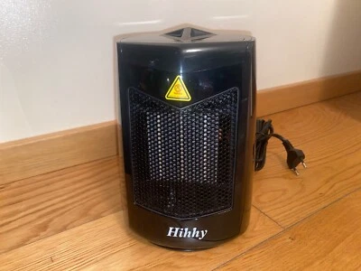 HIHHY Heizlüfter 800W Oszillation leise tragbar Elektroheizung mit Kippschutz Schwarz
