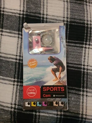 Waterproof 30M Full 1080P HD Sports Action Cam w/ 2.0" Screen - Pink - Image 1 of 4
