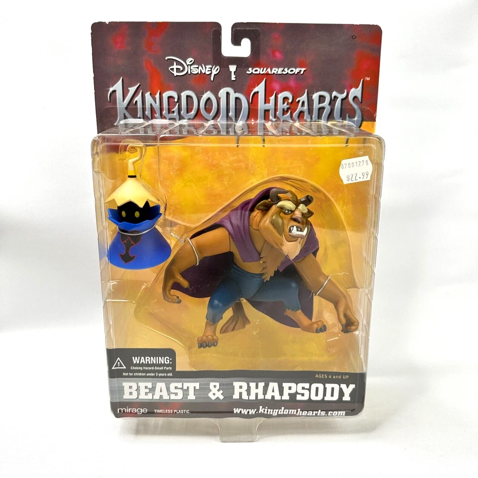 Набор фигурок Disney Kingdom Hearts 6 дюймов зверь и рапсодия 3,5 дюйма мираж 2002 запечатанный - Изображение 1 из 4
