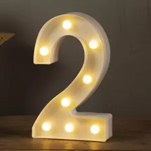 Light up Numbers-2, LED Marquee Number Lights Sign 26 Alphabet and 10 Number Big - Picture 1 of 12