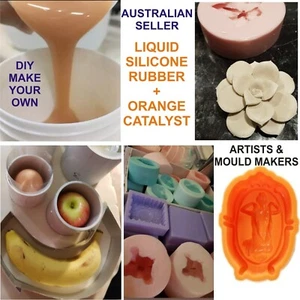 1kg ORANGE LIQUID SILICONE rubber for mould making Easy DIY make your own - Picture 1 of 7