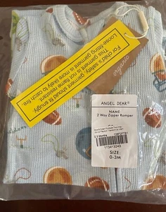 NWT Angel Dear football thermal romper 0-3 mo - Picture 1 of 2