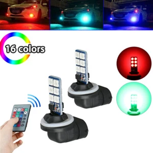 16 Colors Car Headlight Foglight Remote + Bulb 881 5050 RGB LED 12SMD  - Foto 1 di 12