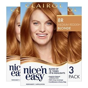 Clairol Nice'n Easy Permanent Hair Dye, 8R Medium Reddish Blonde Hair Color, 3 - Picture 1 of 11