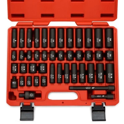 NEIKO 02440A 3/8-Inch-Drive Impact Socket Set, SAE Sizes 5/16" to 3/4" and Me... - Image 1 of 4