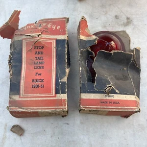 1950-1051- 1952 Buick Tail Lights Glass Lenses  New Genuine Lynx Eye NOS!! Pair - Picture 1 of 10