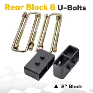 2'' Rear Leveling Lift Kit Block + U BOLTS Fits 2004-2020 FORD F150 Leaf Spring - Picture 1 of 9