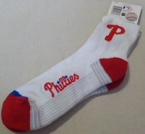PHILADELPHA PHILLIES MLB TEAM APPAREL MEN'S CREW SOCKS LARGE 8-13 WHITE NWT - Picture 1 of 1