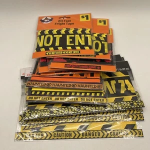 Halloween Themed Caution Tape - Fright Tape - Lot Of 15 - Variety Of Designs - Picture 1 of 3