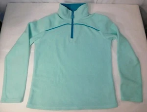 Layer 8 Girls Fleece Jacket Medium Aqua/Turquoise Blue Quarter Zipper Pullover - Picture 1 of 7