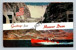 Postcard Banner Greetings From Hoover Dam - Picture 1 of 2