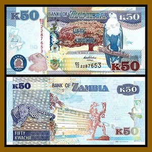Zambia 50 Kwacha, 2012 P-53a Fish Eagle Banknote Unc - Picture 1 of 1