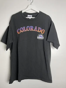 Vintage Colorado Rockies Flames Logo CSA T-Shirt Größe Large Y2K 2002 selten - Bild 1 von 5