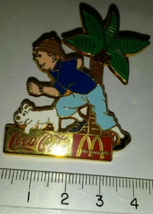 Tintin Milou Coconut palm tree Cocotier palmier Coca Cola Mc Donald Pin - Picture 1 of 3