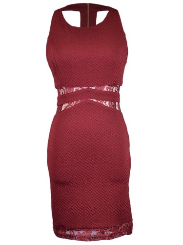 Abito San Valentino Lush Sexy Ammirabile Pizzo Floreale Maglia a Contrasto Bodycon T Back