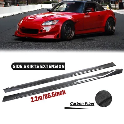For Honda S2000 2000-19 Carbon Fiber Side Skirt Extensions Rocker Panel Splitter - Imagem 1 de 4