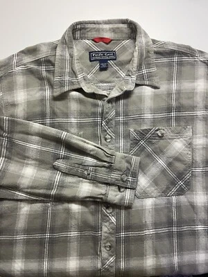 Camisa Pacific Crest Para Hombre Manga Larga Franela 2XLT Gris A Cuadros Abotonada Foto 1 de 4