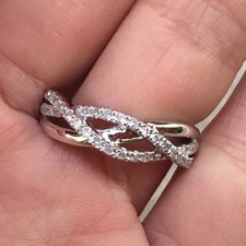 10k White Gold Natural Diamond Wedding Band Anniversary Ring