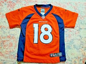Nike NFL Peyton Manning Denver Broncos # 18 Orange Jersey-Size Child S (4)-EUC
