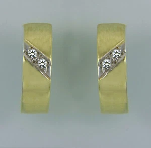 Creolen, Klapp-Creolen, Steck-Creolen, Ohrringe, Diamanten in Gold 585/ooo - Bild 1 von 3