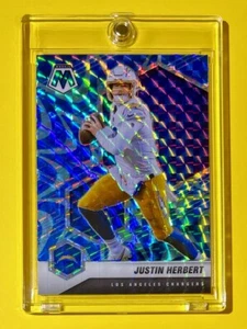 Justin Herbert RARE BLUE REACTIVE REFRACTOR PANINI MOSAIC HOT 2ND YR CARD Mint! - Picture 1 of 11