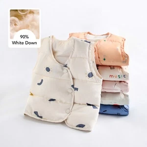 Babys Toddlers Kids Boys Girls Warmer White Down Vest Gilet Jacket Coat 12M-3T - Picture 1 of 8