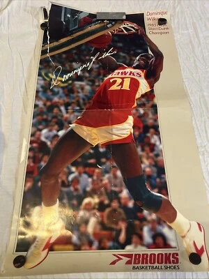 RARE 1985 Slam Dunk Champion Dominique Wilkins Brooks Shoes Promo Poster 15x28 - Image 1 of 4