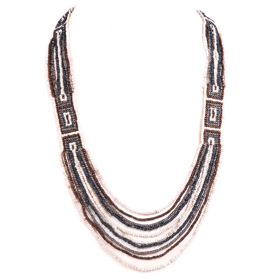 Choose Your Color, 32" Handmade Mixed Color Layered Glass Seed Beads Necklace - Image 1 of 1