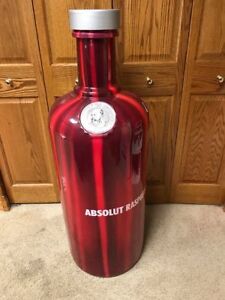 RARE ABSOLUT VODKA 49 INCH TALL RAPSBERRI DISPLAY BOTTLE FROM LAUNCH PARTY
