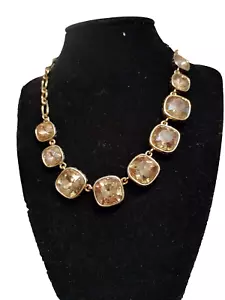 Goldton gelbliche Steinkette, Armband und Ohrring Schmuck - Bild 1 von 9