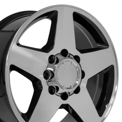 8x165 Machined Black 20x8.5 5503 Wheel Fits Pre 2010 Chevrolet Silverado 2500 - Image 1 of 4