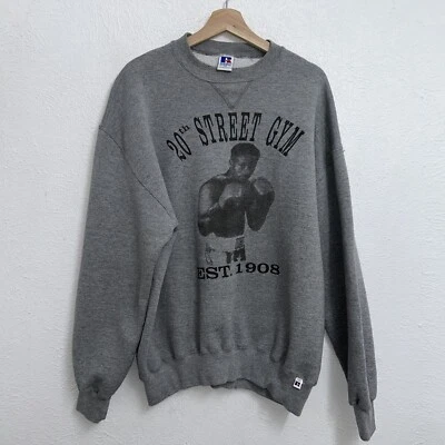 Vintage Russell Athletic 20th Street Boxing Gym Gray Sweatshirt USA Made Size XL - Изображение 1 из 4
