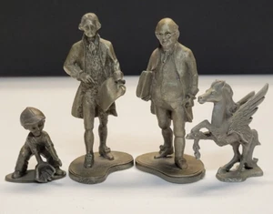 John Adams Th Jefferson Baseball Boy & Horse Hudson Pewter Figurines P.W. Baston - Picture 1 of 24