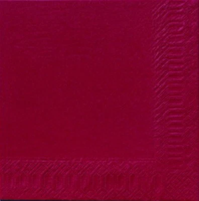 1000 DUNI Servietten, bordeaux, 3-lag., 33x33 cm, 1/4 Falz Zelltuchservietten