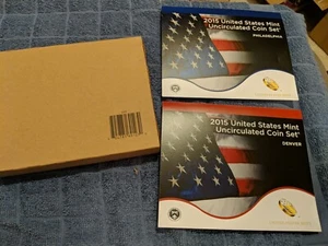 2015 Mint Set U.S. Mint P & D 28 Uncirculated Coins COA Set Opened Box - Picture 1 of 2