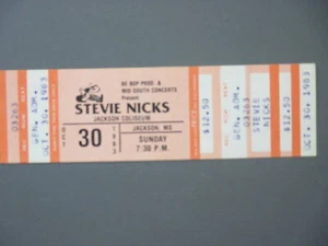 Stevie Nicks unused concert ticket Be-Bop Productions Jackson, MS 1983 ! - Picture 1 of 1