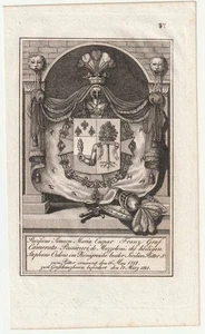 c1830 Camerata-Passionei de Mazzoleni Heraldik Adel Bayern Kupferstich-Wappen - Bild 1 von 1